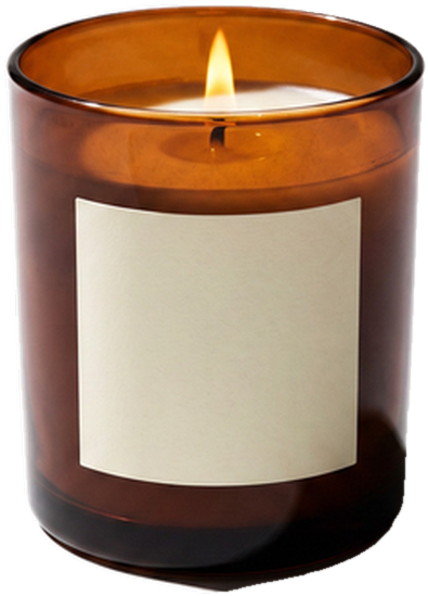 Bougie parfumée en verre ambré